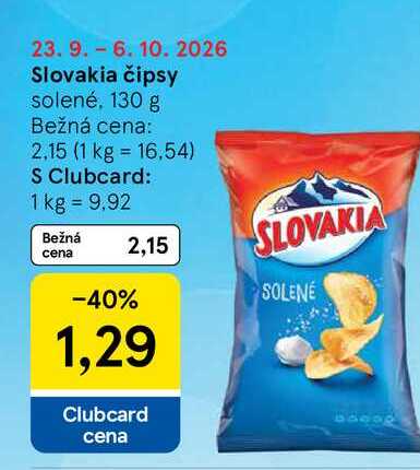 Slovakia čipsy solené, 130 g
