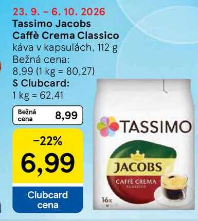 Tassimo Jacobs Caffè Crema Classico káva v kapsulách, 112 g