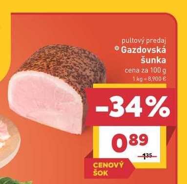 Gazdovská šunka cena za 100 g