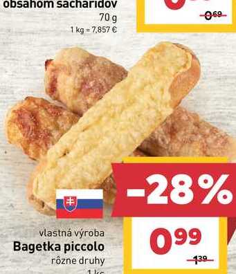 Bagetka piccolo rôzne druhy 1 ks