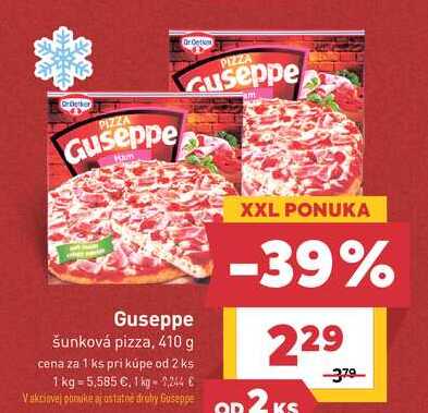 Dr. Oetker Guseppe šunková pizza, 410 g