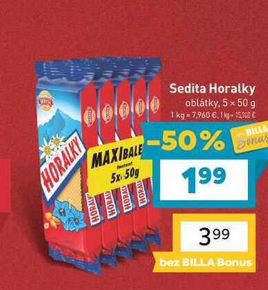 Sedita Horalky oblátky, 5 x 50 g