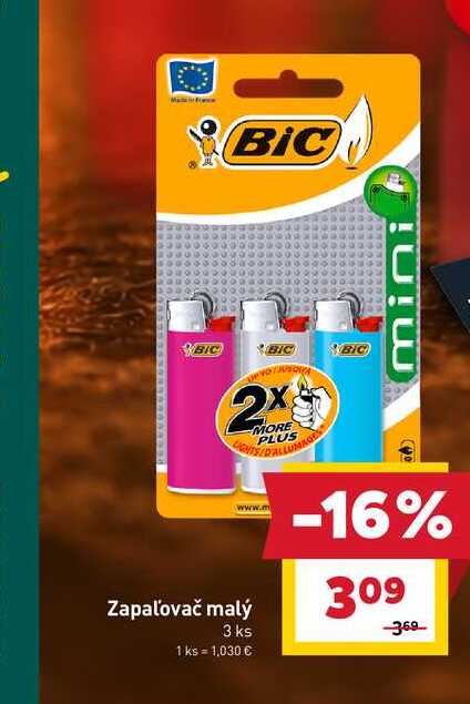 Zapaľovač malý 3 ks