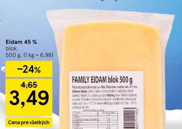 Eidam 45 % blok 500 g