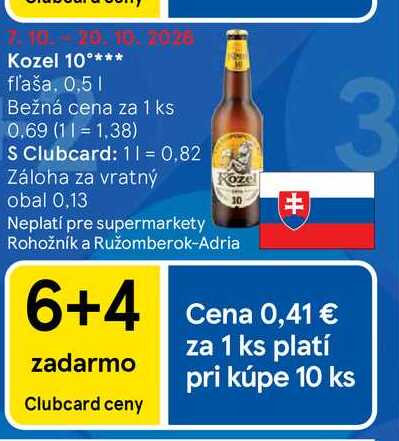 Kozel 10° fľaša 0,5l v akcii