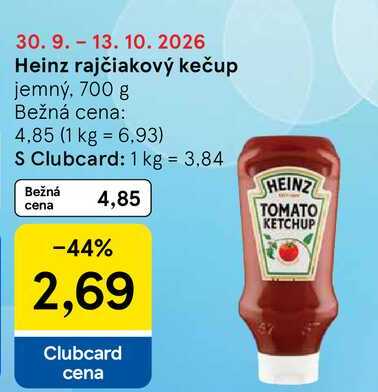 Heinz rajčiakový kečup jemný, 700 g 