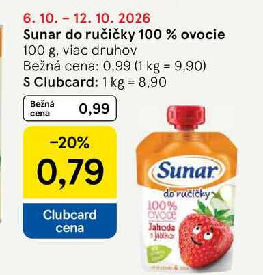 Sunar do ručičky 100 % ovocie 100 g