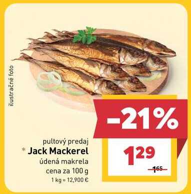 Jack Mackerel údená makrela cena za 100 g