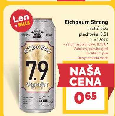 Eichbaum Strong svetlé pivo plechovka, 0,5l 