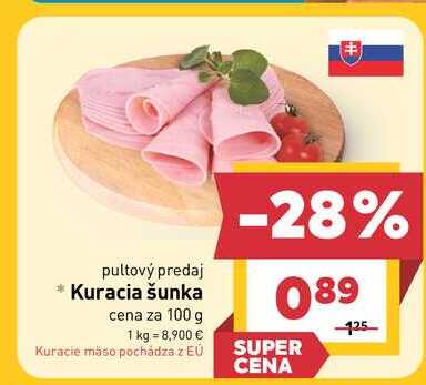 Kuracia šunka cena za 100 g