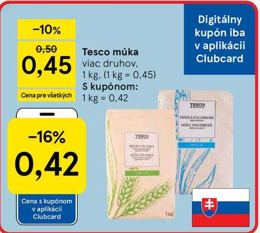 Tesco múka viac druhov, 1 kg