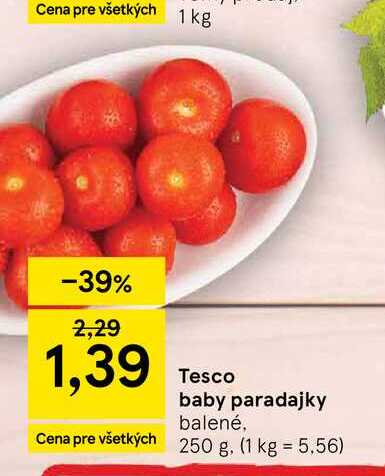 Tesco baby paradajky balené 250 g
