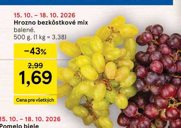 Hrozno bezkôstkové mix balené 500 g