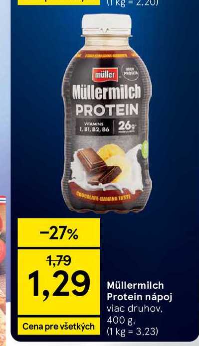 Müllermilch Protein nápoj viac druhov, 400 g