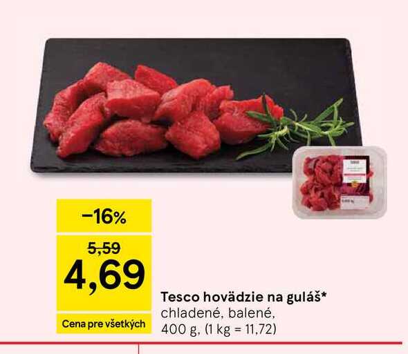 Tesco hovädzie na guláš 400 g