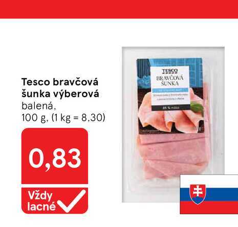 Tesco bravčová šunka výberová balená 100 g