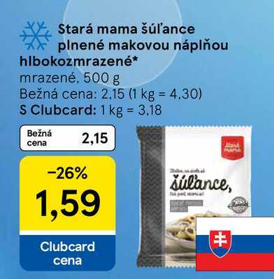 Stará mama šúľance plnené makovou náplňou hlbokozmrazené 500 g