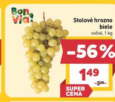 Stolové hrozno biele voľné, 1 kg