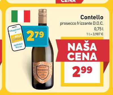Contello prosecco frizzante D.O.C. 0,75l
