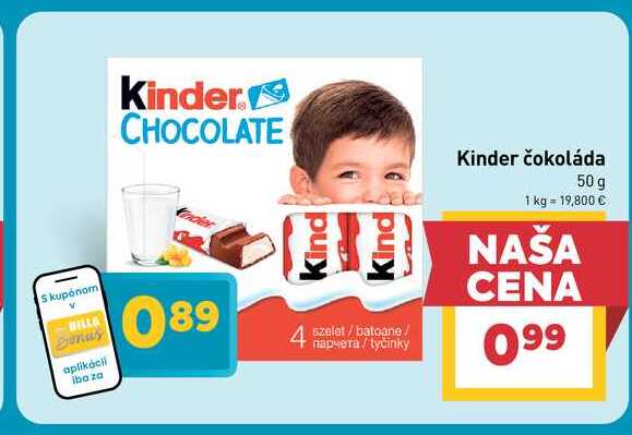 Kinder čokoláda 50 g