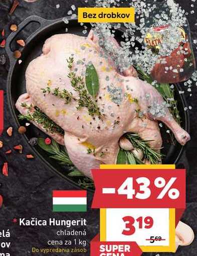 Kačica Hungerit chladená cena za 1 kg