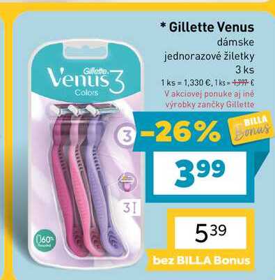 Gillette Venus dámske jednorazové žiletky 3 ks