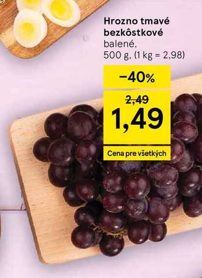 Hrozno tmavé bezkôstkové balené, 500 g