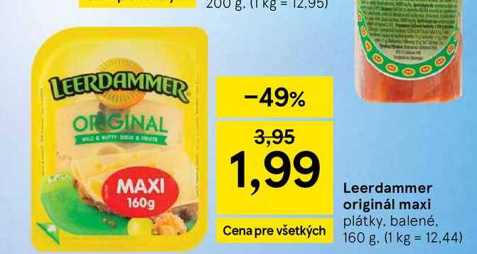 Leerdammer original 160 g, vybrané druhy