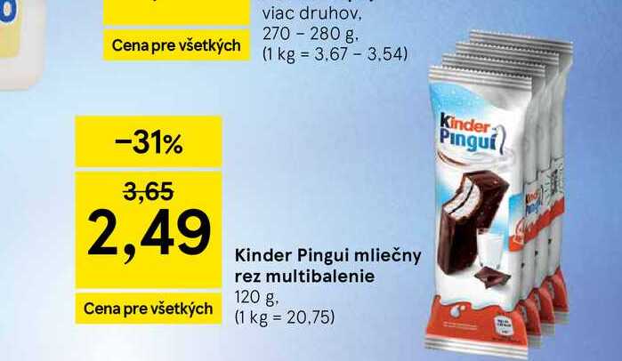 Kinder Pinguí 4x30 g