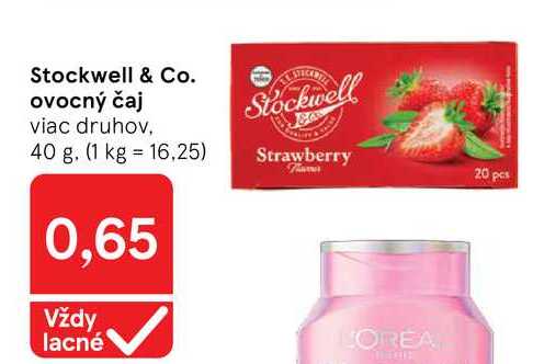 Stockwell & Co. ovocný čaj viac druhov, 40 g v akcii