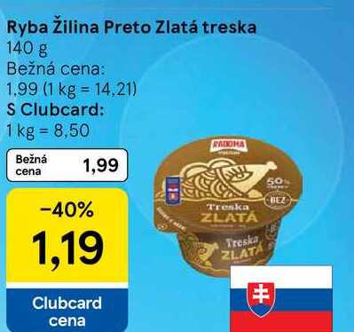 Ryba Žilina Preto Zlatá treska 140 g