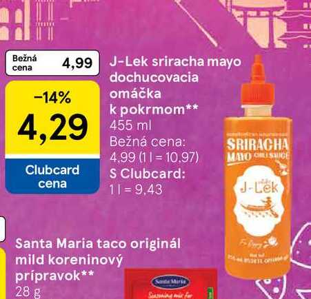 J-Lek sriracha mayo dochucovacia omáčka k pokrmom 455 ml 