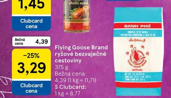 Flying Goose Brand ryžové bezvaječné cestoviny 375g