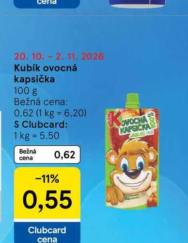 Kubík ovocná kapsička 100 g