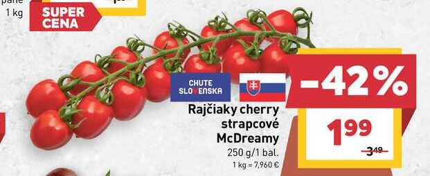 Rajčiaky cherry strapcové McDreamy 250 g/1 bal.