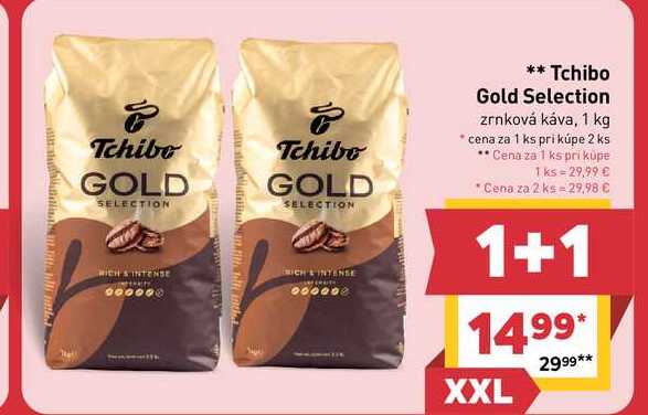 Tchibo Gold Selection zrnková káva, 1 kg