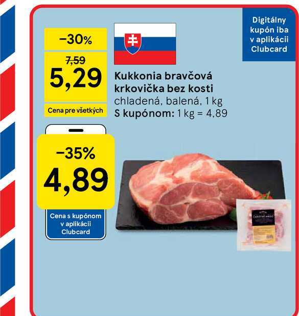 Kukkonia bravčová krkovička bez kosti chladená, balená, 1 kg