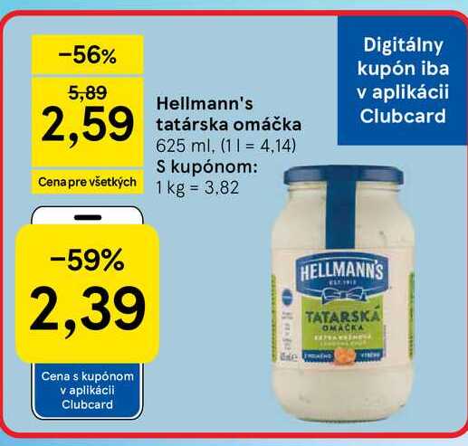 Hellmann's tatárska omáčka 625 ml