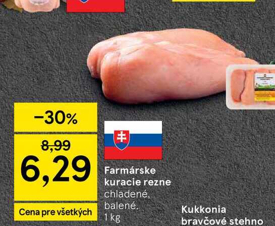 Farmárske kuracie rezne chladené balené 1 kg