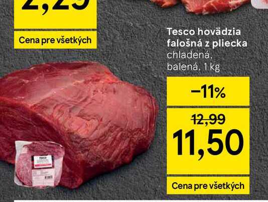 Tesco hovädzia falošná z pliecka chladená balená 1 kg