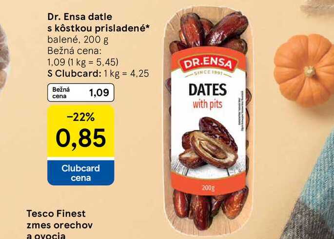 Dr. Ensa datle s kôstkou prisladené balené, 200 g