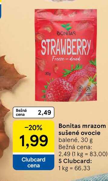 Bonitas mrazom sušené ovocie balené, 30 g