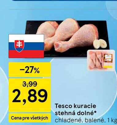 Tesco kuracie stehná dolné 1 kg