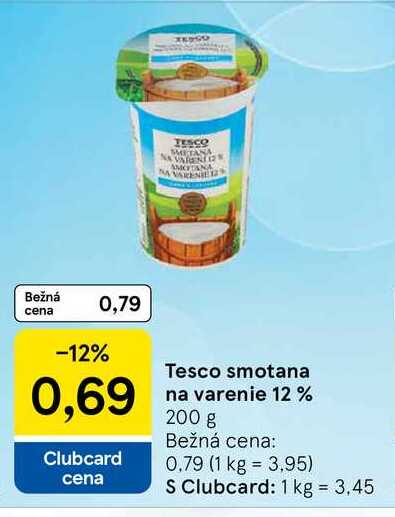 Tesco smotana na varenie 12 % 200 g