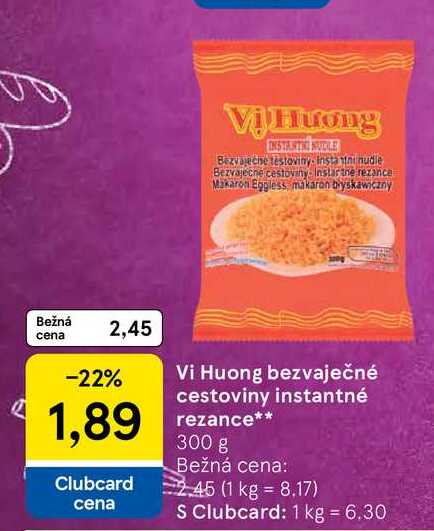 Vi Huong bezvaječné cestoviny instantné rezance 300 g