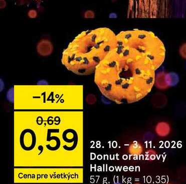 Donut oranžový Halloween 57 g