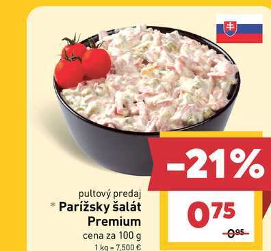 Parížsky šalát Premium cena za 100 g 