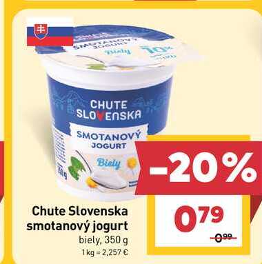Chute Slovenska smotanový jogurt biely, 350 g  v akcii