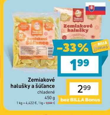 Zemiakové halušky a šúľance chladené 450 g