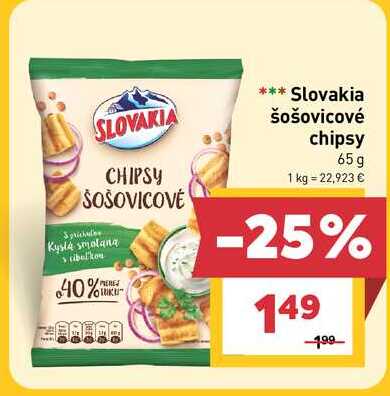 Slovakia šošovicové chipsy 65g
